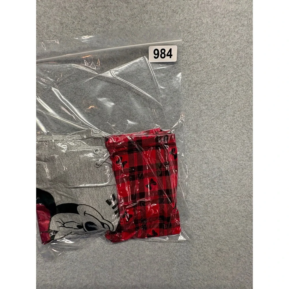 Disney Minnie Mouse Girls‎ 5T Sweatshirt and Plaid Leggings Set Grey Red 2pc